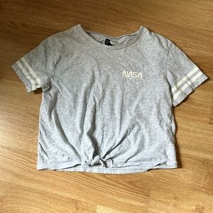 An H&M NASA semi cropped tee size small